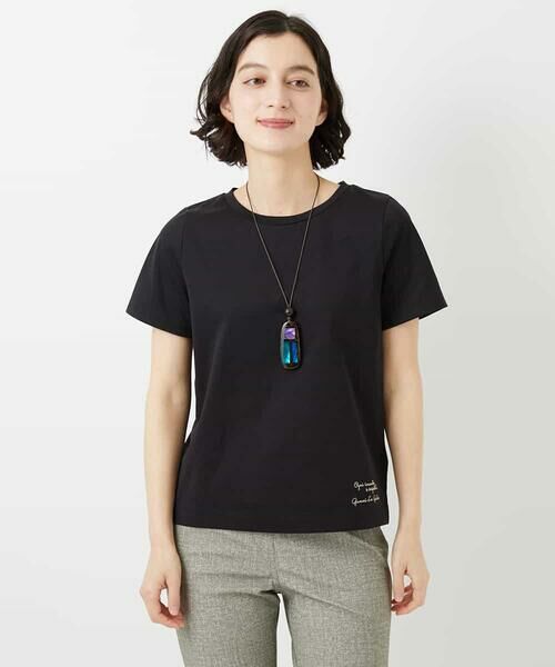 Maison de CINQ / メゾン ドゥ サンク カットソー | コットンロゴ刺繍Tシャツ | 詳細3