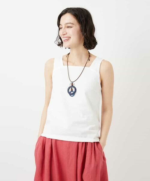 Maison de CINQ / メゾン ドゥ サンク タンクトップ | コットンスクエアネックタンクトップ（ホワイト）