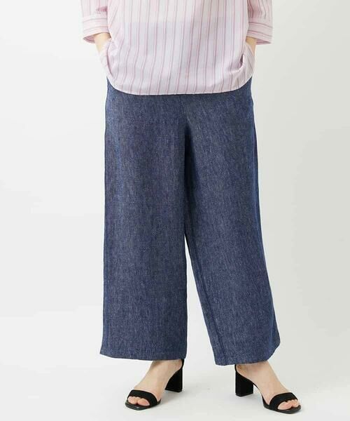 Maison de CINQ / メゾン ドゥ サンク その他パンツ | [セットアップ対応]デニム調リネンパンツ（ネイビー）