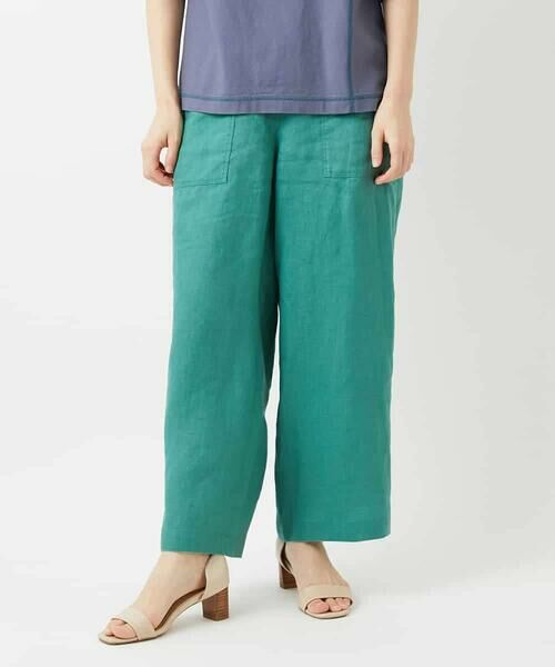 Maison de CINQ / メゾン ドゥ サンク その他パンツ | カラーリネン製品洗いパンツ（グリーン）