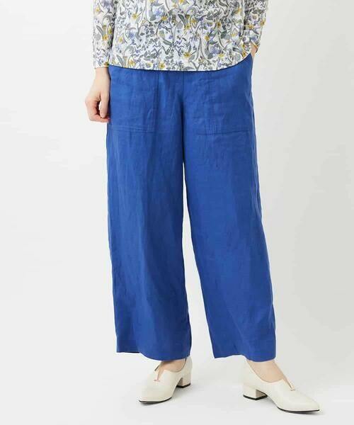 Maison de CINQ / メゾン ドゥ サンク その他パンツ | カラーリネン製品洗いパンツ（ブルー）