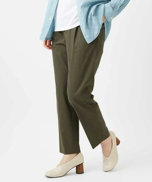 Maison de CINQ / メゾン ドゥ サンク チノ・ワークパンツ | コットンリネンテーパードパンツ（カーキ）