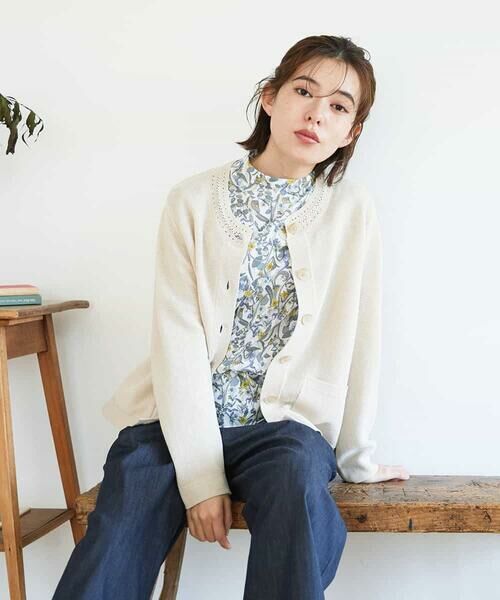 Maison de CINQ / メゾン ドゥ サンク カーディガン・ボレロ | ペーパーヤーンニットカーディガン | 詳細4