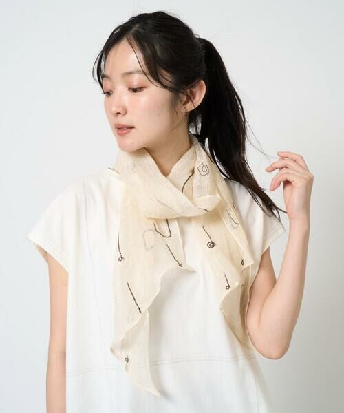 Maison de CINQ / メゾン ドゥ サンク マフラー・ショール・スヌード・ストール | ドットエンブロイダリーストール | 詳細2