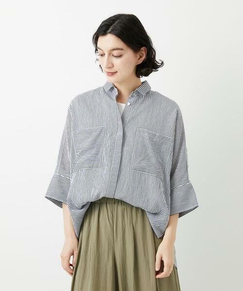 Maison de CINQ / メゾン ドゥ サンク シャツ・ブラウス | バンドカラードルマンスリーブブラウス | 詳細1