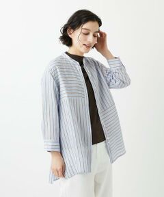 Maison de CINQ / メゾン ドゥ サンク シャツ・ブラウス | バンドカラードルマンスリーブロングブラウス