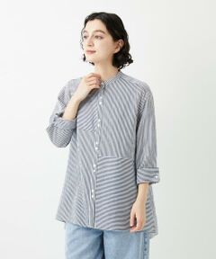 Maison de CINQ / メゾン ドゥ サンク シャツ・ブラウス | バンドカラードルマンスリーブロングブラウス