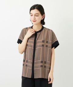 Maison de CINQ / メゾン ドゥ サンク シャツ・ブラウス | [日本製/セットアップ対応]ジオメトリックスカーフ柄ブラウス