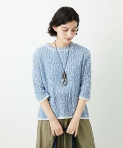 Maison de CINQ / メゾン ドゥ サンク ニット・セーター | コットンスラブヤーン5分袖ニット