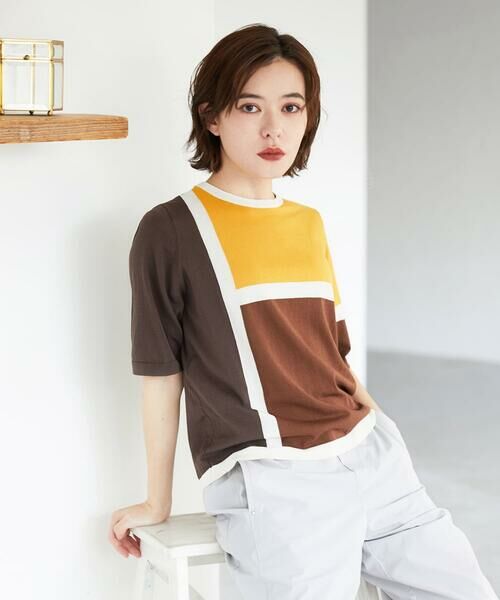 Maison de CINQ / メゾン ドゥ サンク ニット・セーター | カラーブロックインターシャニット | 詳細7