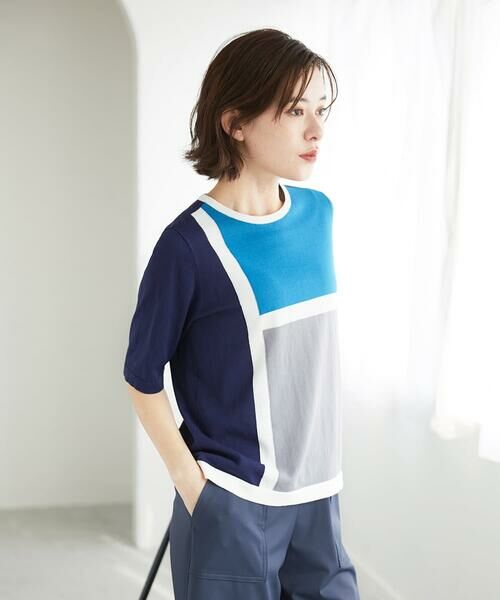 Maison de CINQ / メゾン ドゥ サンク ニット・セーター | カラーブロックインターシャニット | 詳細9