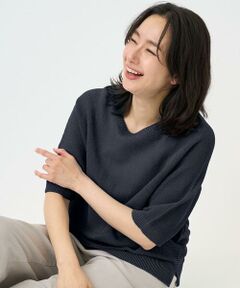 Maison de CINQ / メゾン ドゥ サンク ニット・セーター | [日本製]ホールガーメントストレッチ5分袖ニット