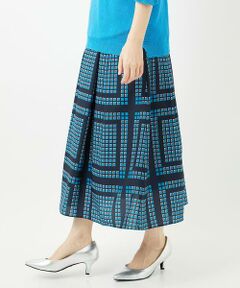 Maison de CINQ / メゾン ドゥ サンク ロング・マキシ丈スカート | [日本製/セットアップ対応]ジオメトリックスカーフ柄スカート