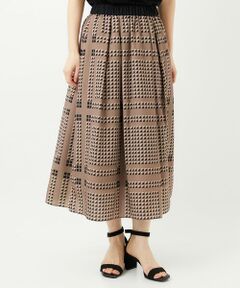 Maison de CINQ / メゾン ドゥ サンク ロング・マキシ丈スカート | [日本製/セットアップ対応]ジオメトリックスカーフ柄スカート