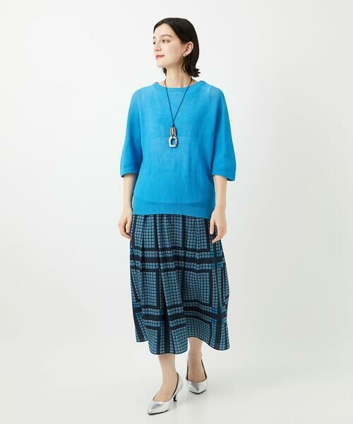 Maison de CINQ / メゾン ドゥ サンク ロング・マキシ丈スカート | [日本製/セットアップ対応]ジオメトリックスカーフ柄スカート | 詳細1