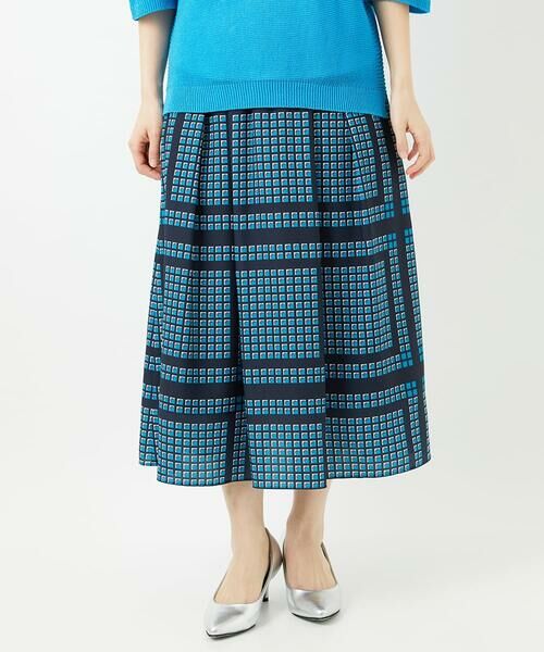 Maison de CINQ / メゾン ドゥ サンク ロング・マキシ丈スカート | [日本製/セットアップ対応]ジオメトリックスカーフ柄スカート | 詳細12