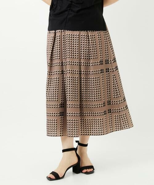 Maison de CINQ / メゾン ドゥ サンク ロング・マキシ丈スカート | [日本製/セットアップ対応]ジオメトリックスカーフ柄スカート | 詳細13
