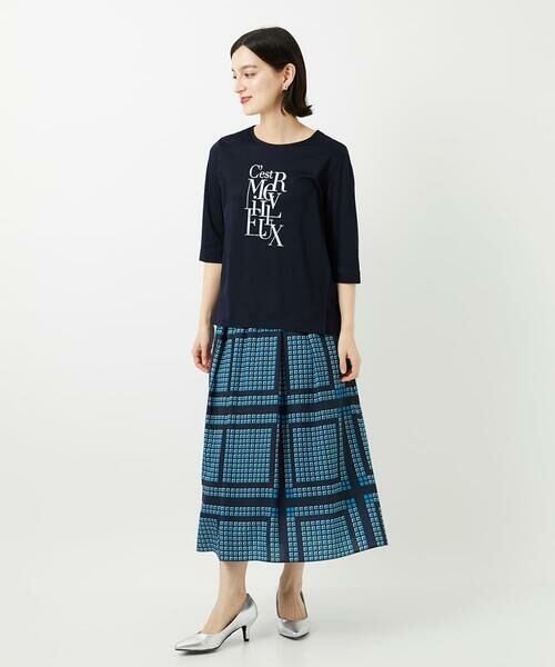 Maison de CINQ / メゾン ドゥ サンク ロング・マキシ丈スカート | [日本製/セットアップ対応]ジオメトリックスカーフ柄スカート | 詳細6