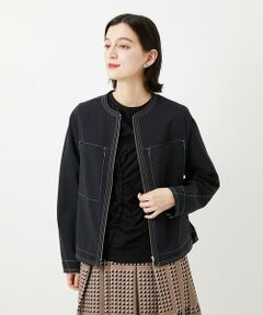 Maison de CINQ / メゾン ドゥ サンク ノーカラージャケット | [セットアップ対応]ノーカラージップジャケット