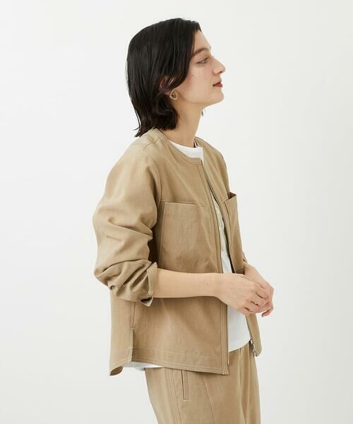 Maison de CINQ / メゾン ドゥ サンク ノーカラージャケット | [セットアップ対応]ノーカラージップジャケット | 詳細13