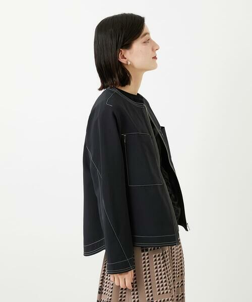 Maison de CINQ / メゾン ドゥ サンク ノーカラージャケット | [セットアップ対応]ノーカラージップジャケット | 詳細14