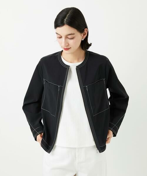 Maison de CINQ / メゾン ドゥ サンク ノーカラージャケット | [セットアップ対応]ノーカラージップジャケット | 詳細15