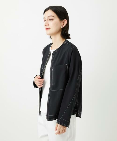 Maison de CINQ / メゾン ドゥ サンク ノーカラージャケット | [セットアップ対応]ノーカラージップジャケット | 詳細16