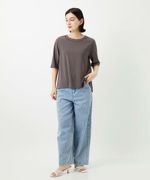 Maison de CINQ / メゾン ドゥ サンク カットソー | [セットアップ対応]ドライタッチジャージーセミフレアプルオーバー | 詳細3