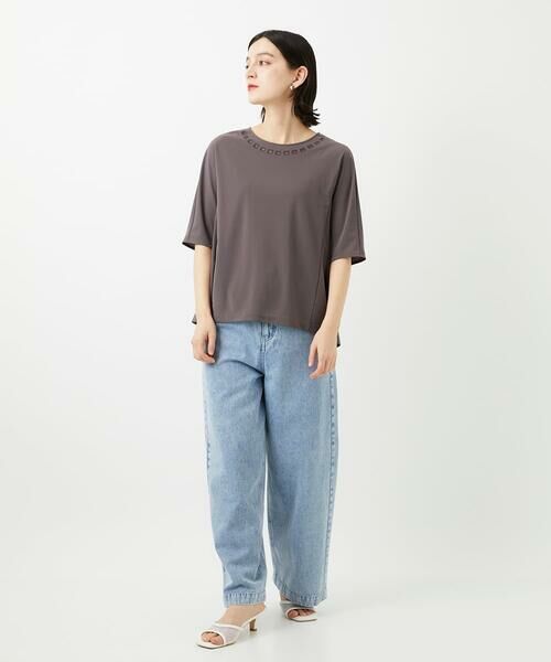 Maison de CINQ / メゾン ドゥ サンク カットソー | [セットアップ対応]ドライタッチジャージーセミフレアプルオーバー | 詳細4