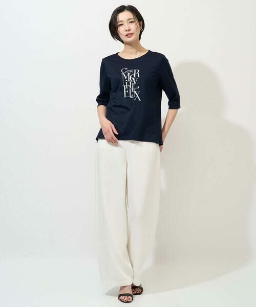 Maison de CINQ / メゾン ドゥ サンク カットソー | メタリックロゴプリント5分袖カットソー | 詳細12