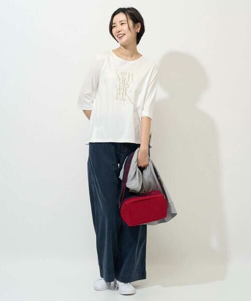 Maison de CINQ / メゾン ドゥ サンク カットソー | メタリックロゴプリント5分袖カットソー | 詳細13