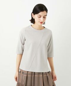 Maison de CINQ / メゾン ドゥ サンク カットソー | [日本製]バイヤスストレッチリブ5分袖カットソー