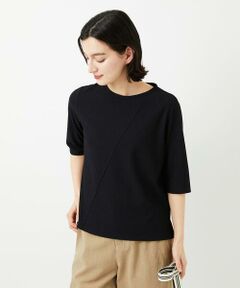 Maison de CINQ / メゾン ドゥ サンク カットソー | [日本製]バイヤスストレッチリブ5分袖カットソー