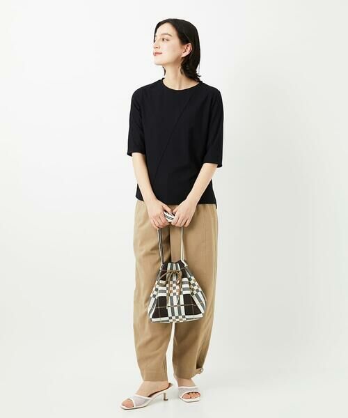 Maison de CINQ / メゾン ドゥ サンク カットソー | [日本製]バイヤスストレッチリブ5分袖カットソー | 詳細1