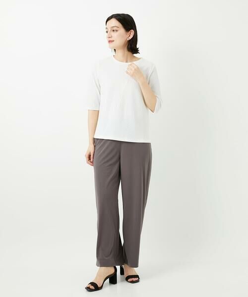 Maison de CINQ / メゾン ドゥ サンク カットソー | [日本製]バイヤスストレッチリブ5分袖カットソー | 詳細3