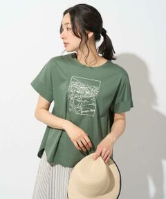 [接触冷感]ドライコットン刺繍カットソー