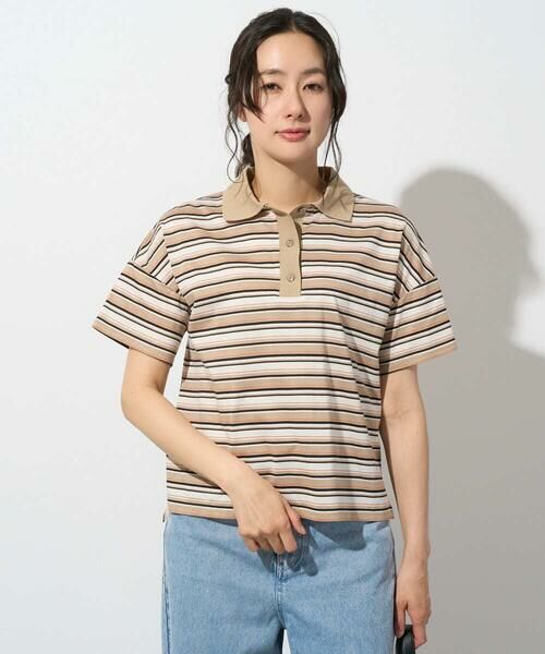 Maison de CINQ / メゾン ドゥ サンク カットソー | マルチボーダーポロシャツ | 詳細1