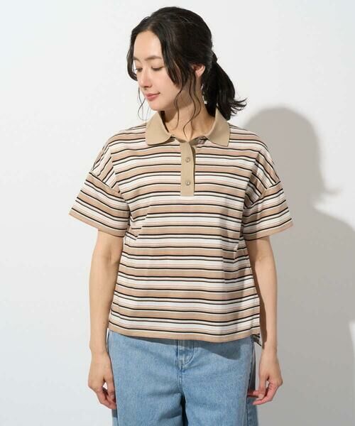 Maison de CINQ / メゾン ドゥ サンク カットソー | マルチボーダーポロシャツ | 詳細2