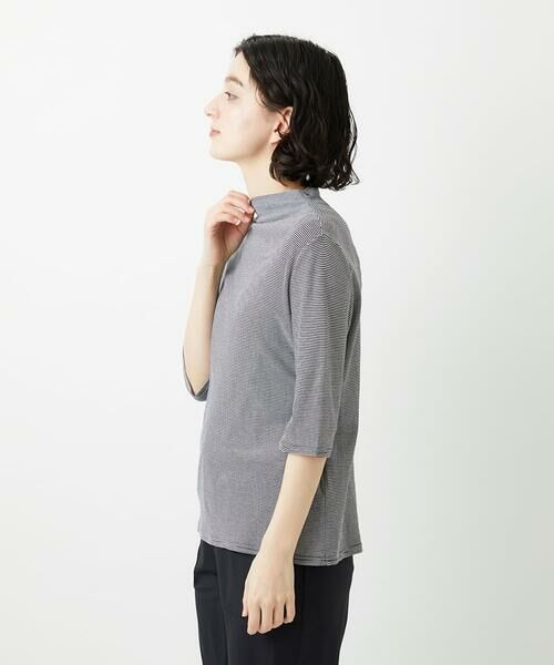 Maison de CINQ / メゾン ドゥ サンク カットソー | [日本製]ボトルネックセミシアーボーダーカットソー | 詳細1