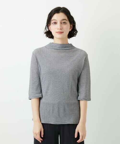 Maison de CINQ / メゾン ドゥ サンク カットソー | [日本製]ボトルネックセミシアーボーダーカットソー | 詳細2