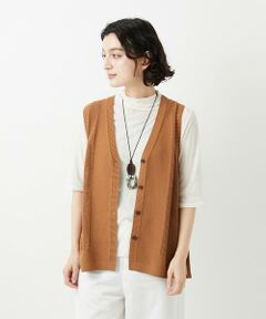 Maison de CINQ / メゾン ドゥ サンク ベスト | [日本製]コットンレーヨンニットベスト