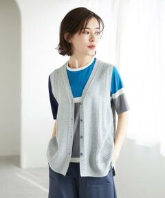 Maison de CINQ / メゾン ドゥ サンク ベスト | [日本製]コットンレーヨンニットベスト