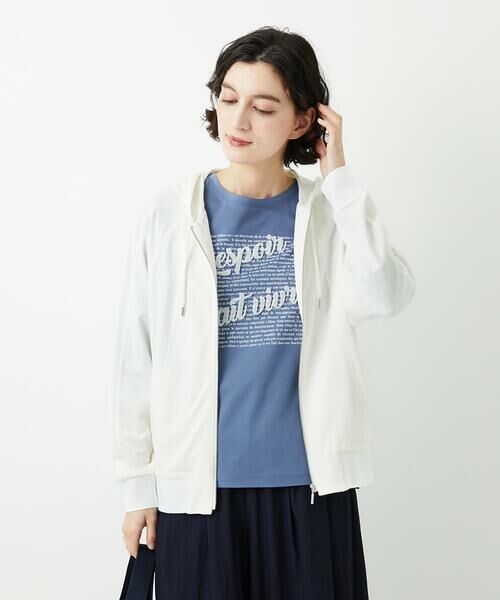 Maison de CINQ / メゾン ドゥ サンク パーカー | ラグランスリーブ8分袖パーカー（ホワイト）