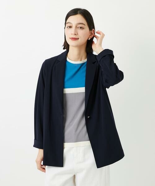 Maison de CINQ / メゾン ドゥ サンク テーラードジャケット | [セットアップ対応]ドライタッチジャージーテーラードジャケット（ネイビー）