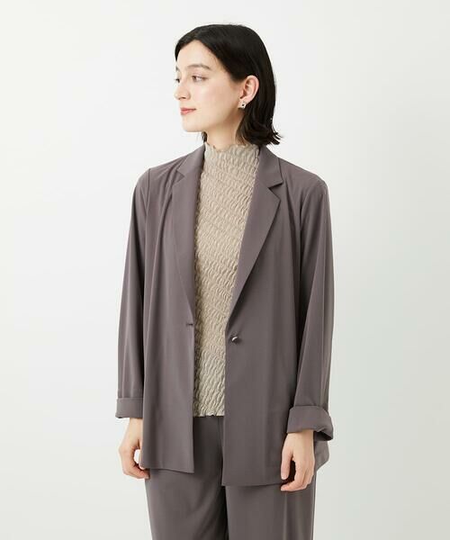 Maison de CINQ / メゾン ドゥ サンク テーラードジャケット | [セットアップ対応]ドライタッチジャージーテーラードジャケット（ベージュ）