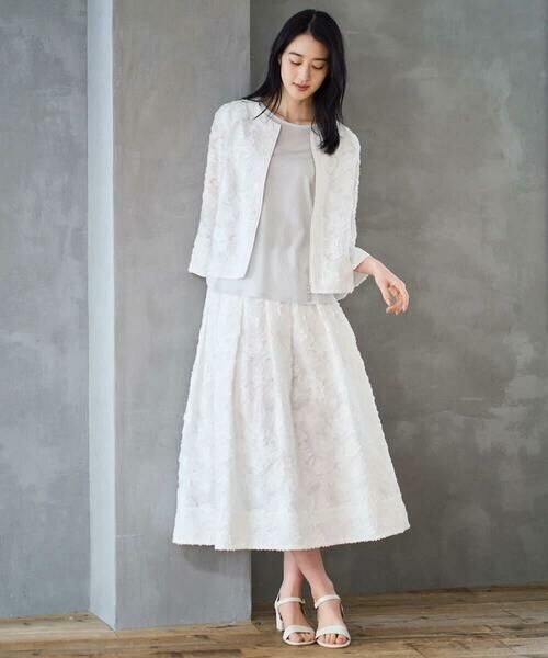 Maison de CINQ / メゾン ドゥ サンク ノーカラージャケット | フラワーカットジャカードジャケット | 詳細11