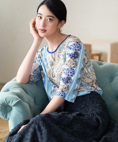 Maison de CINQ / メゾン ドゥ サンク カットソー | マリンブルーペーズリーカットソー（ブルー系）