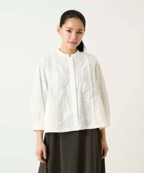 Maison de CINQ / メゾン ドゥ サンク シャツ・ブラウス | 【小さいサイズ】ボタニカルモチーフショートブラウス | 詳細10