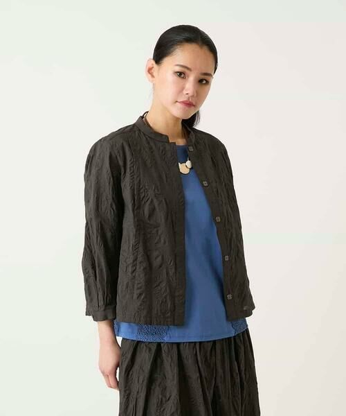 Maison de CINQ / メゾン ドゥ サンク シャツ・ブラウス | 【小さいサイズ】ボタニカルモチーフショートブラウス | 詳細9