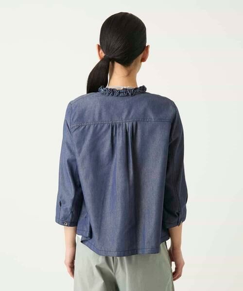 Maison de CINQ / メゾン ドゥ サンク シャツ・ブラウス | 【小さいサイズ】フリルアクセントダンガリーブラウス | 詳細10